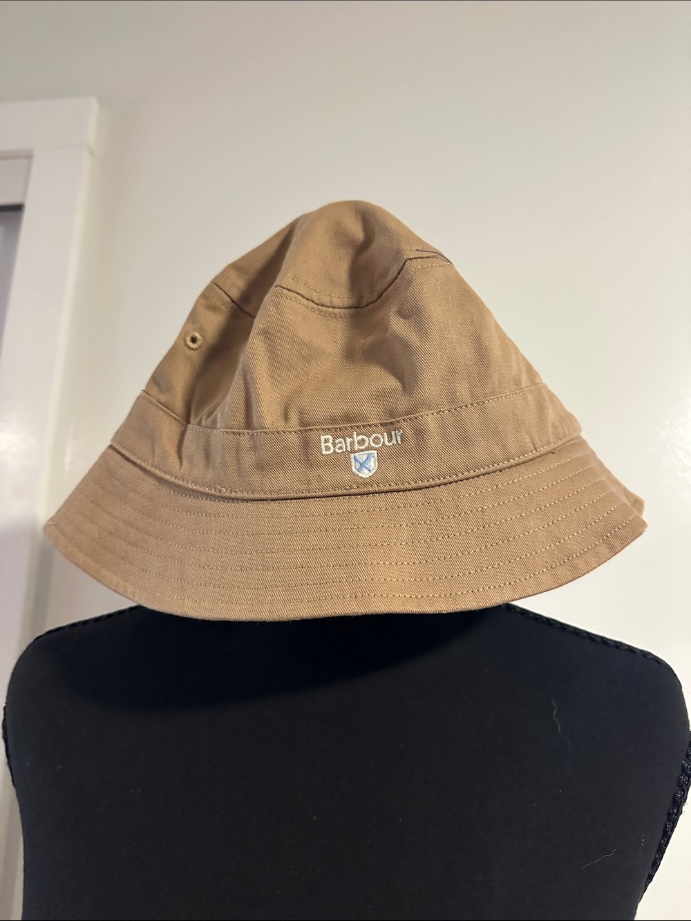 Barbour Kids Cotton Bucket Hat in Tan
